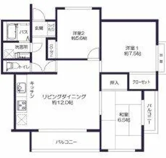 大阪府堺市西区上野芝町4丁【マンション】の間取り