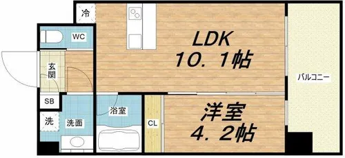 プレジオ弁天町【8階】の間取り