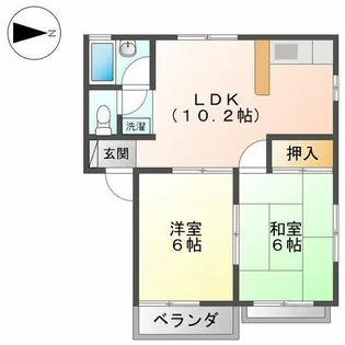 パストラル名塚【206号室】の間取り