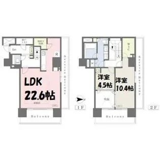 ブリリアタワー名古屋グランスイート【19階】の間取り