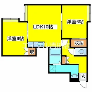 ピアコート平岡D【202号室】の間取り