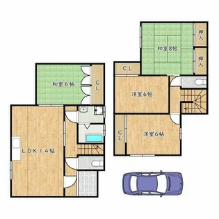 大阪府羽曳野市島泉5丁目【一戸建】の間取り