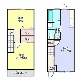 アウローラ【B2号室】の間取り