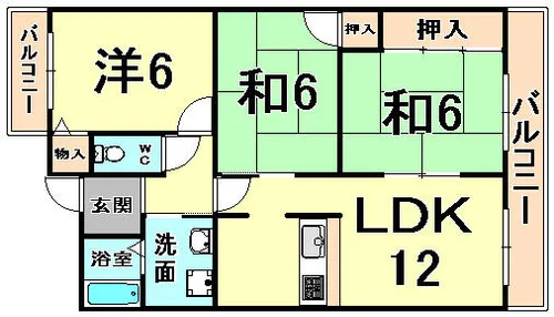 KSMレジデンス伊丹【2階】の間取り
