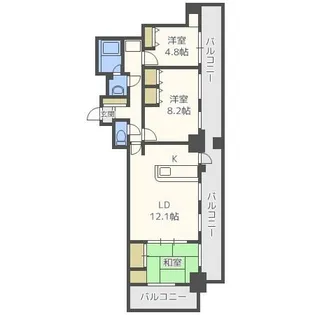 西新テングッドシティ ブリストル【13階】の間取り