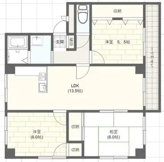 コーポエム・エヌ・中島【2階】の間取り