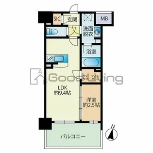 BlancCiel 西新【6階】の間取り