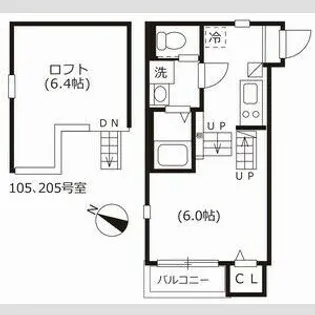 ハーモニーテラス西野町【1階】の間取り