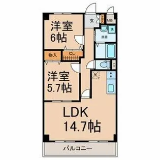サンハイム美濃【2階】の間取り
