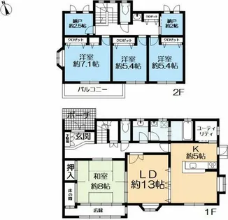 兵庫県三田市ゆりのき台2丁目【一戸建】の間取り