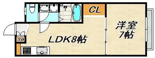 B・Gハウス庄山【3階】の間取り