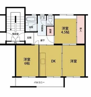 公団狭山住宅5号棟【5階】の間取り