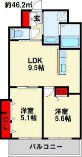ギャラン井堀【905号室】の間取り