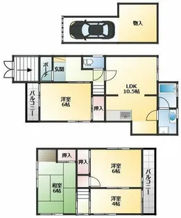 大阪府藤井寺市小山9丁目【一戸建】の間取り