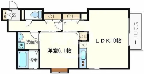 アリス・マナーガーデン新町【6階】の間取り