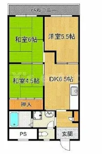 花園マンション巽【4階】の間取り