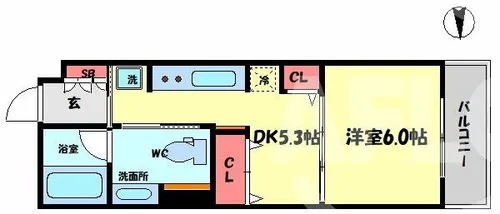 アミティエ扇町公園【6階】の間取り