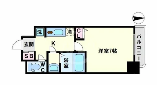 グランパシフィック新今里Ⅱ【8階】の間取り