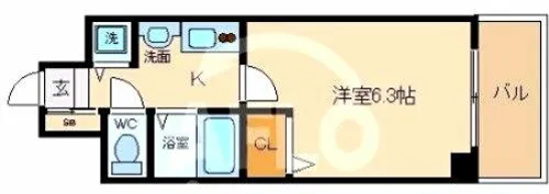 プレサンス心斎橋モデルノ【2階】の間取り