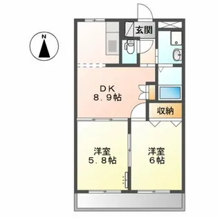 カーサ アルコバレーノ【1階】の間取り