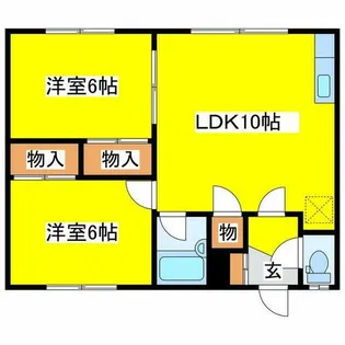 篠原荘【2B号室】の間取り