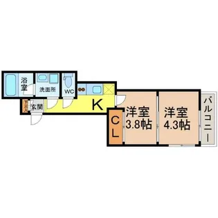 B’s117North(ビーズ117ノース)【8階】の間取り