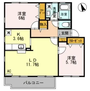 フォレストアベニュー【2階】の間取り