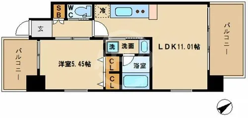 プレジオ城東中央【2階】の間取り