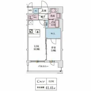 スプランディッド弁天町WEST【7階】の間取り