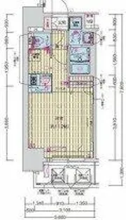 プレサンス扇町駅前【14階】の間取り