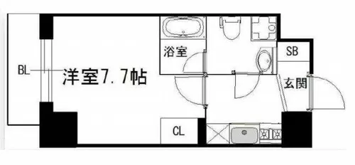 リップル南森町Ⅱ【7階】の間取り