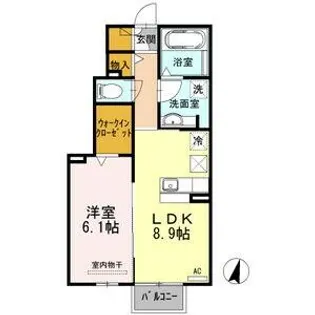 プランドール鳴尾【1階】の間取り