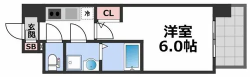 インザライフ大阪EAST RESIDENCE【9階】の間取り