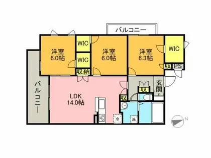 Raffina大濠【5階】の間取り