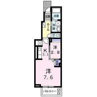 シンプルライフ【102号室】の間取り