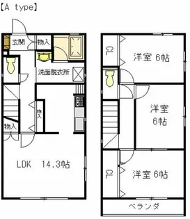 愛知県名古屋市名東区社口2丁目【一戸建】の間取り