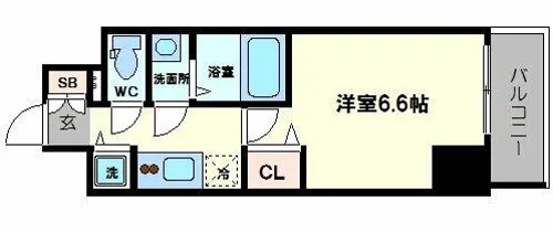 エス・キュート京町堀【10階】の間取り