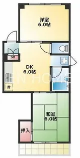 岸田ハイツ【4階】の間取り