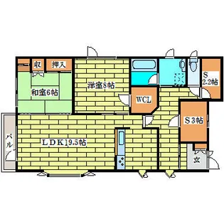 清田6-1AP【2号室】の間取り