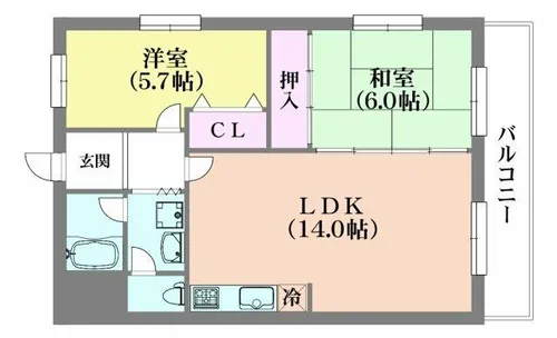 兵庫県神戸市北区南五葉1丁目【マンション】の間取り