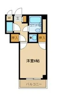フロントリバー東難波【6階】の間取り