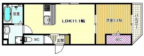 1LDKの間取り画像