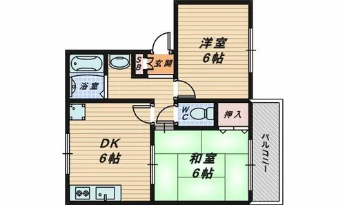 ハミングハイツ3号館【1階】の間取り