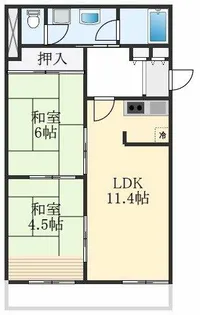 ラポール百舌鳥【3階】の間取り