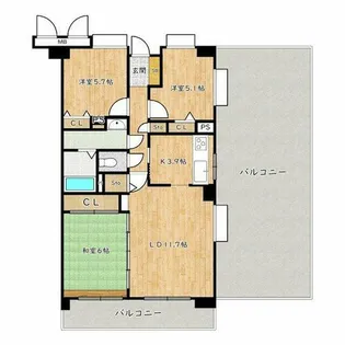 助松パークホームズ【6階】の間取り