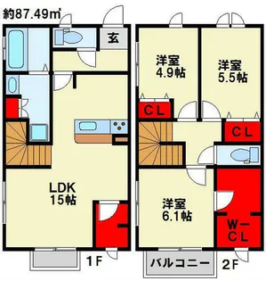 シンフォニア木町【A-2号室】の間取り