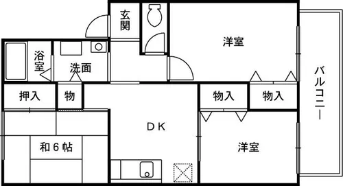 紙屋ハウス3番館【D101号室】の間取り