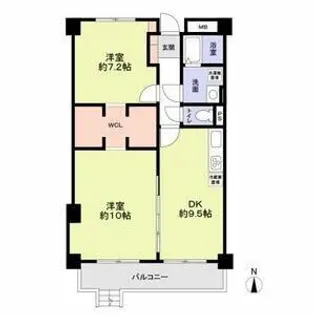 プライム八田【1階】の間取り