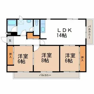 ユートピア東照苑【3B号室】の間取り