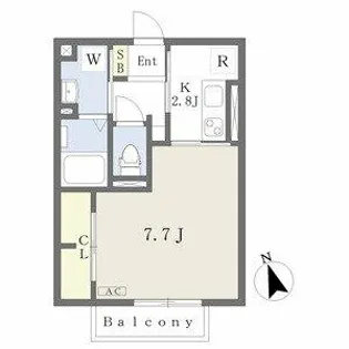 リュミエール桜木町【202号室】の間取り